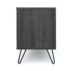 Meuble TV de style industriel de 71 pouces avec armoire rabattable et 2 étagères, gris, convient aux téléviseurs jusqu'à 79 pouces