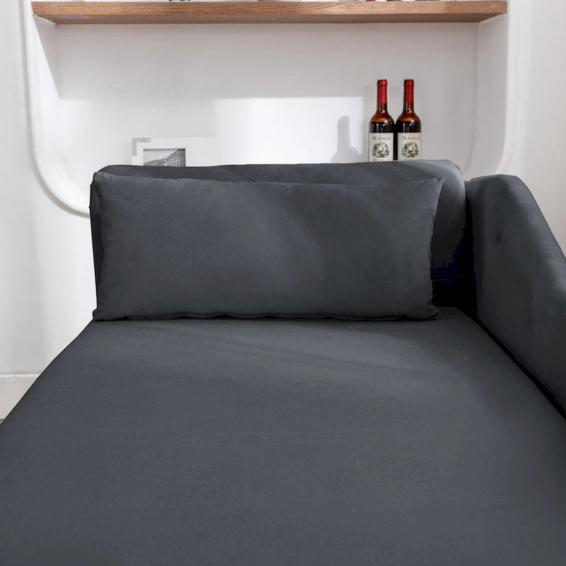 Chauffeuse capitonnée en velours de 58 po avec rangement dissimulé et garniture cloutée, noire, une place
