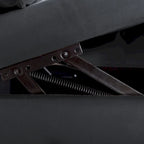Chauffeuse capitonnée en velours de 58 po avec rangement dissimulé et garniture cloutée, noire, une place