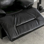 Canapé inclinable manuel 2 places avec bande LED, porte-gobelets et rangement, gris / noir, 2 places