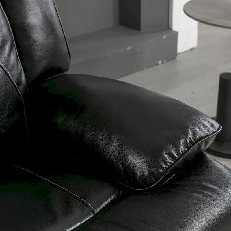 Canapé inclinable manuel 2 places avec bande LED, porte-gobelets et rangement, gris / noir, 2 places