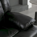 Canapé inclinable manuel 2 places avec bande LED, porte-gobelets et rangement, gris / noir, 2 places