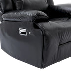 Canapé inclinable manuel 2 places avec bande LED, porte-gobelets et rangement, gris / noir, 2 places