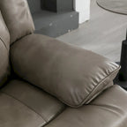 Canapé inclinable manuel 2 places avec bande LED, porte-gobelets et rangement, gris / noir, 2 places