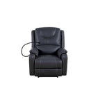 Fauteuil inclinable électrique avec massage, chaleur lombaire et port USB, noir/marron, une place