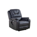 Fauteuil inclinable électrique avec massage, chaleur lombaire et port USB, noir/marron, une place