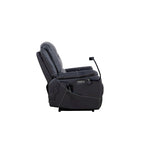 Fauteuil inclinable électrique avec massage, chaleur lombaire et port USB, noir/marron, une place