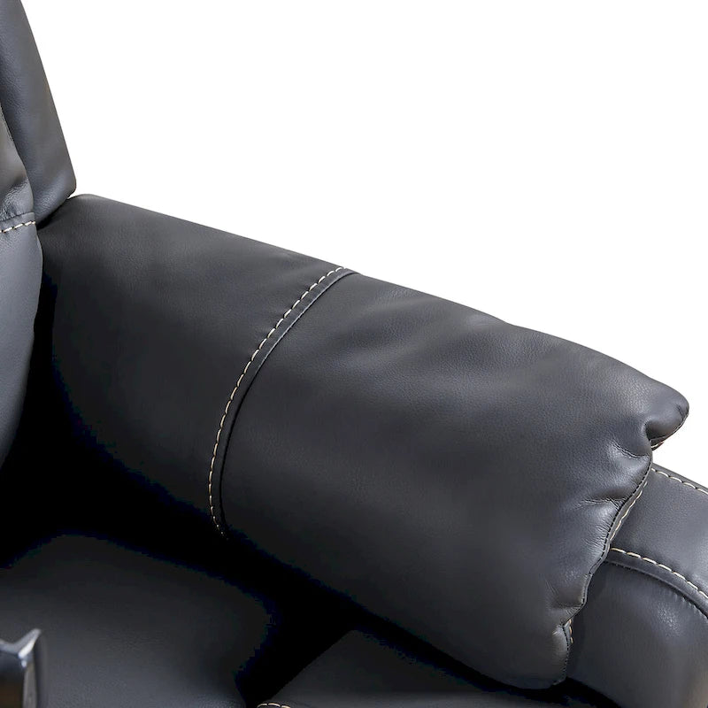 Fauteuil inclinable électrique avec massage, chaleur lombaire et port USB, noir/marron, une place