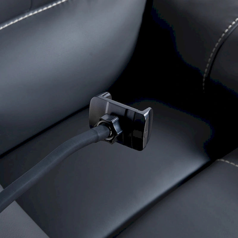 Fauteuil inclinable électrique avec massage, chaleur lombaire et port USB, noir/marron, une place