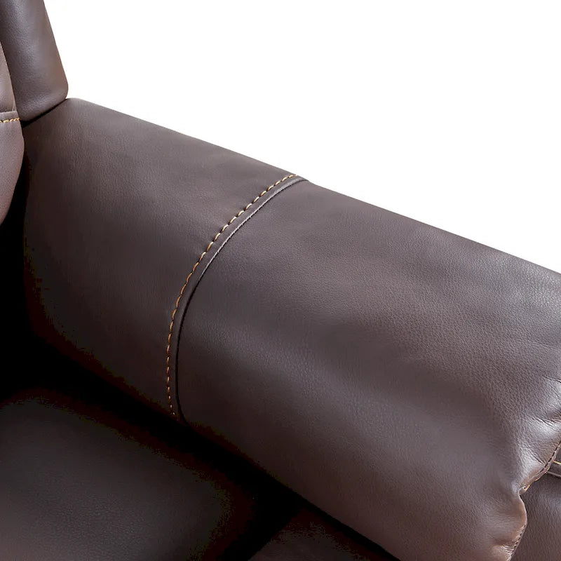 Fauteuil inclinable électrique avec massage, chaleur lombaire et port USB, noir/marron, une place