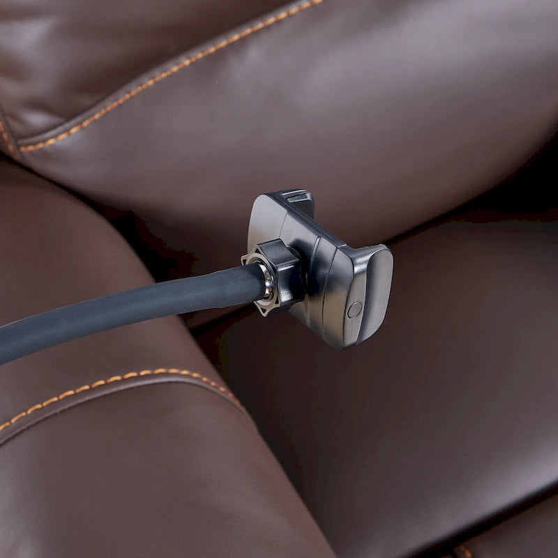 Fauteuil inclinable électrique avec massage, chaleur lombaire et port USB, noir/marron, une place