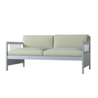 Cadre de lit de repos en bois à lattes, taille double, avec 3 barrières, marron / gris / blanc