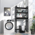 Étagère de rangement 3 niveaux en bambou à installer au-dessus des toilettes, avec 3 crochets, blanc / expresso / naturel / noir