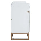 Lit escamotable Queen Size avec armoire rabattable et surface d'exposition, blanc / gris