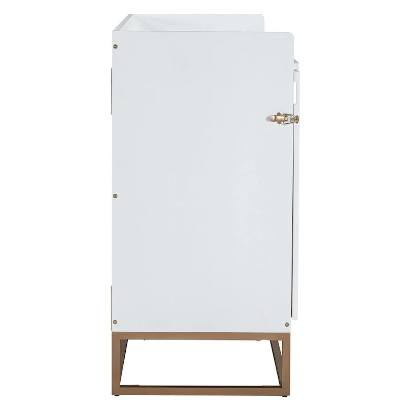 Lit escamotable Queen Size avec armoire rabattable et surface d'exposition, blanc / gris