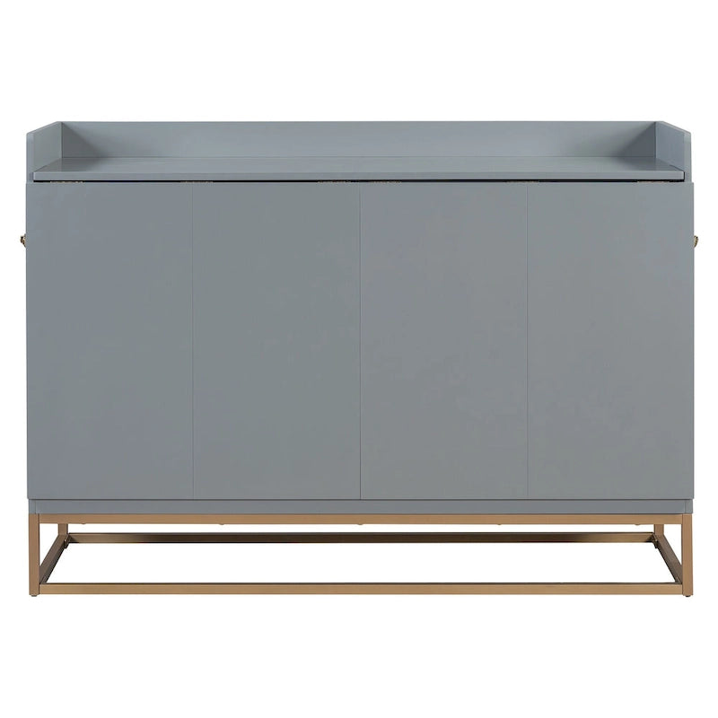 Lit escamotable Queen Size avec armoire rabattable et surface d'exposition, blanc / gris