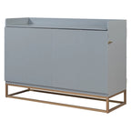 Lit escamotable Queen Size avec armoire rabattable et surface d'exposition, blanc / gris