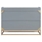 Lit escamotable Queen Size avec armoire rabattable et surface d'exposition, blanc / gris