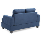 Causeuse en microsuède de style transitionnel avec dossier capitonné et assise à ressorts ensachés, vanille / noir / bleu marine / gris, 2 places