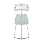 Console en chrome élégante de 122 cm avec étagère en verre à motifs, miroir effet ondulations / cascade