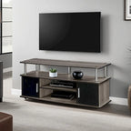 Meuble TV contemporain de 47" avec 2 armoires et étagères, plusieurs couleurs, convient aux téléviseurs jusqu'à 55"