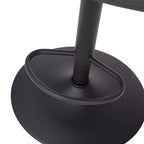Tabouret de bar pivotant à hauteur réglable avec surpiqûres horizontales et repose-pieds, cognac / noir / gris, structure noire