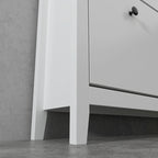 Meuble à chaussures autoportant à 2 tiroirs avec rangement supérieur ouvert, blanc, style moderne