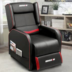 Fauteuil inclinable de jeu en cuir PU avec dossier et repose-pieds réglables, plusieurs couleurs, une place