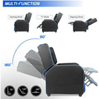 Fauteuil inclinable de jeu en cuir PU avec dossier et repose-pieds réglables, plusieurs couleurs, une place