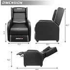 Fauteuil inclinable de jeu en cuir PU avec dossier et repose-pieds réglables, plusieurs couleurs, une place