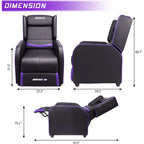Fauteuil inclinable de jeu en cuir PU avec dossier et repose-pieds réglables, plusieurs couleurs, une place
