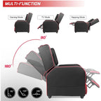 Fauteuil inclinable de jeu en cuir PU avec dossier et repose-pieds réglables, plusieurs couleurs, une place