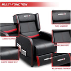 Fauteuil inclinable de jeu en cuir PU avec dossier et repose-pieds réglables, plusieurs couleurs, une place