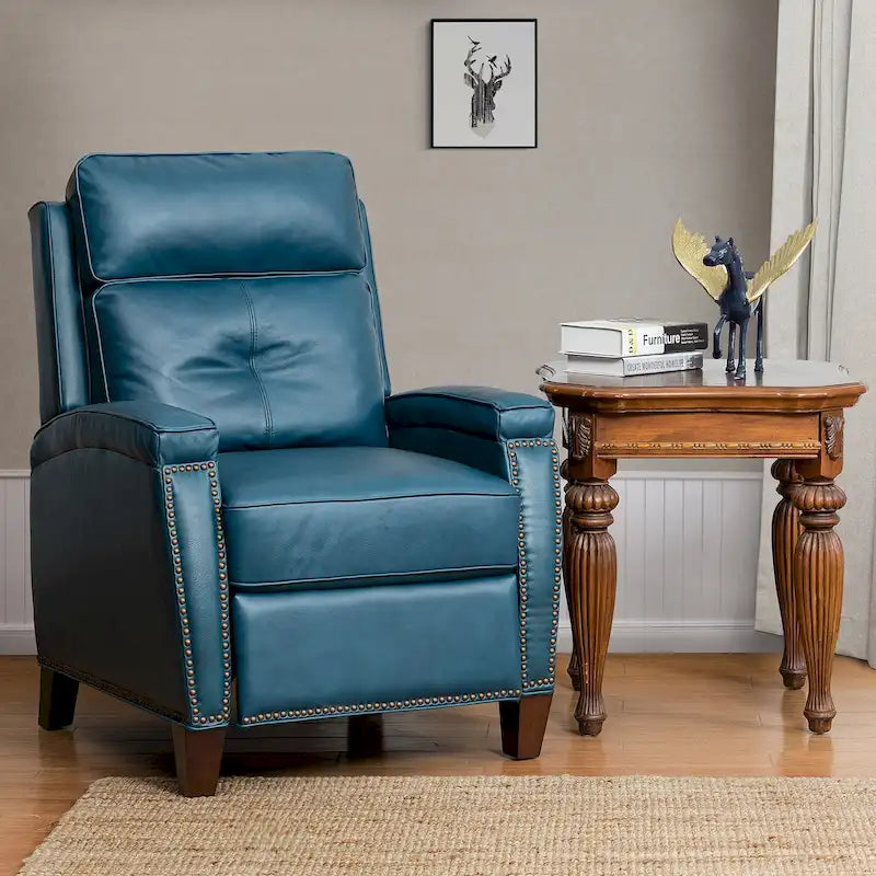 Fauteuil inclinable moderne du milieu du siècle avec clous décoratifs, plusieurs coloris, une seule place