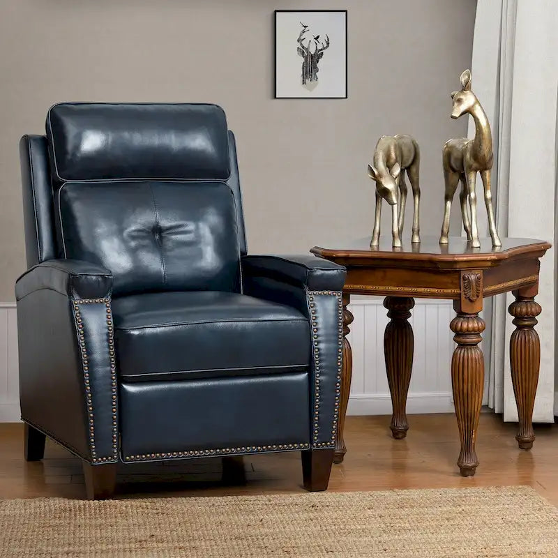 Fauteuil inclinable moderne du milieu du siècle avec clous décoratifs, plusieurs coloris, une seule place