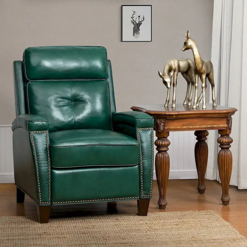 Fauteuil inclinable moderne du milieu du siècle avec clous décoratifs, plusieurs coloris, une seule place