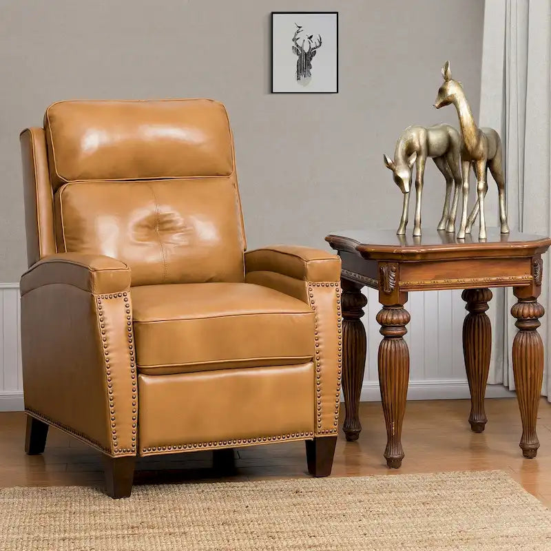 Fauteuil inclinable moderne du milieu du siècle avec clous décoratifs, plusieurs coloris, une seule place