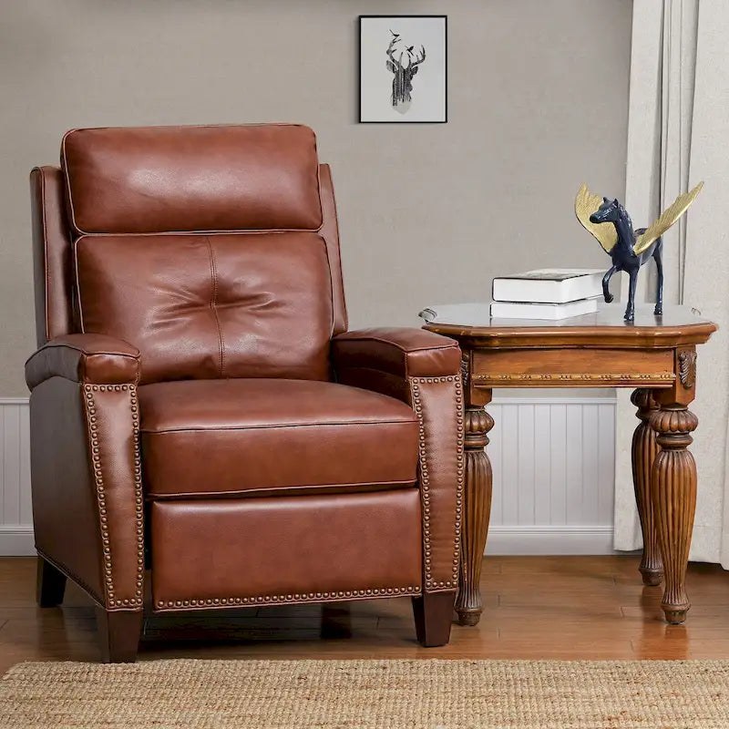 Fauteuil inclinable moderne du milieu du siècle avec clous décoratifs, plusieurs coloris, une seule place