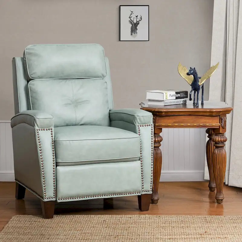 Fauteuil inclinable moderne du milieu du siècle avec clous décoratifs, plusieurs coloris, une seule place