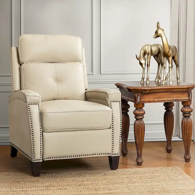 Fauteuil inclinable moderne du milieu du siècle avec clous décoratifs, plusieurs coloris, une seule place
