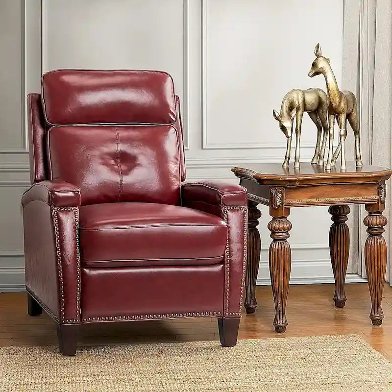 Fauteuil inclinable moderne du milieu du siècle avec clous décoratifs, plusieurs coloris, une seule place