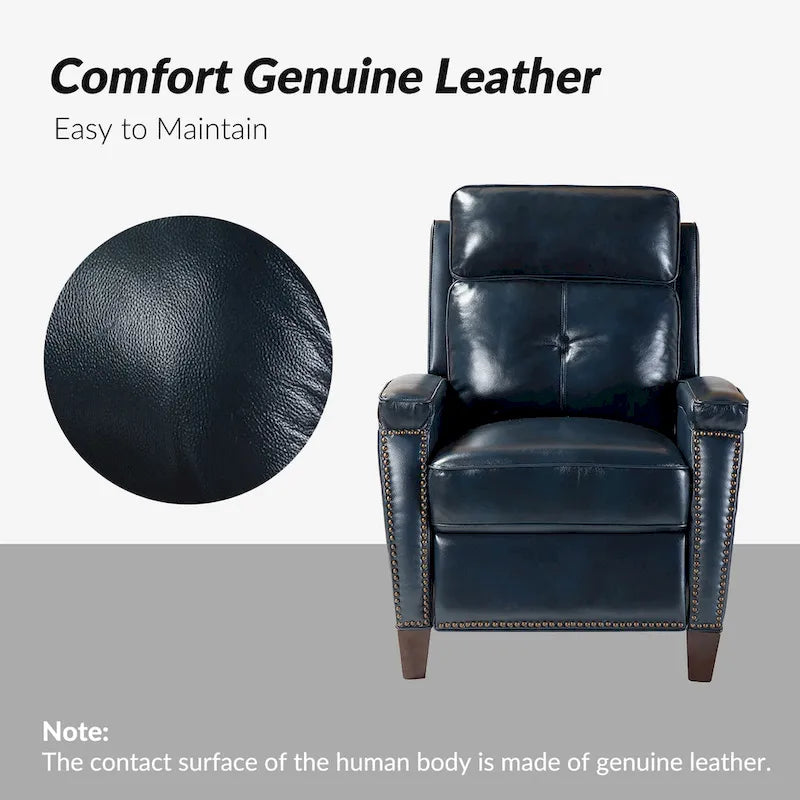 Fauteuil inclinable moderne du milieu du siècle avec clous décoratifs, plusieurs coloris, une seule place