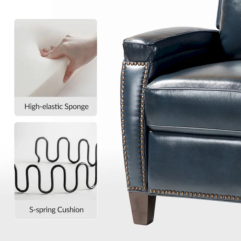 Fauteuil inclinable moderne du milieu du siècle avec clous décoratifs, plusieurs coloris, une seule place