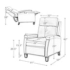 Fauteuil inclinable moderne du milieu du siècle avec clous décoratifs, plusieurs coloris, une seule place