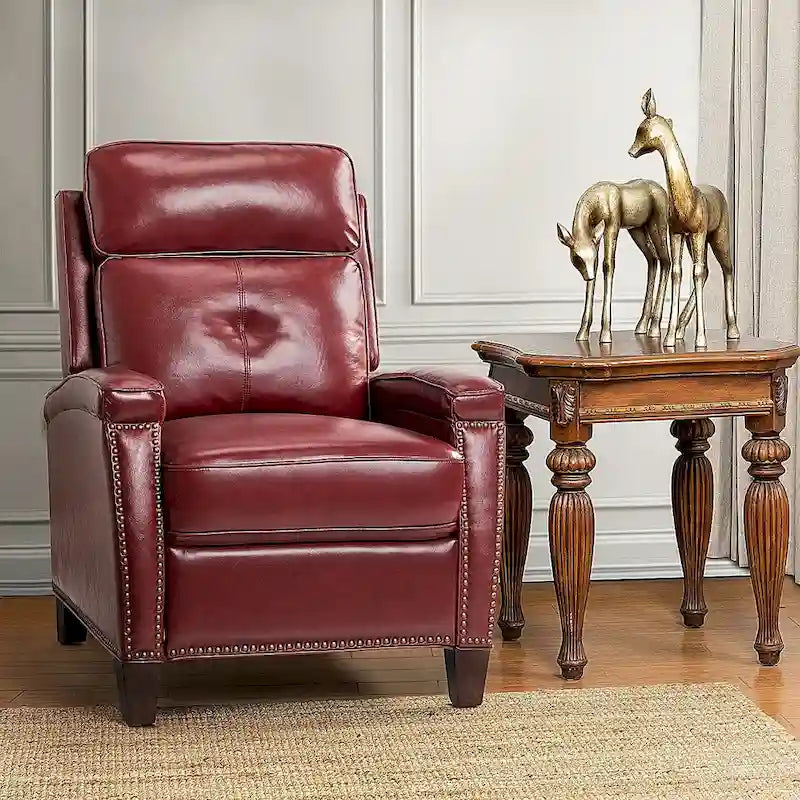 Fauteuil inclinable moderne du milieu du siècle avec clous décoratifs, plusieurs coloris, une seule place