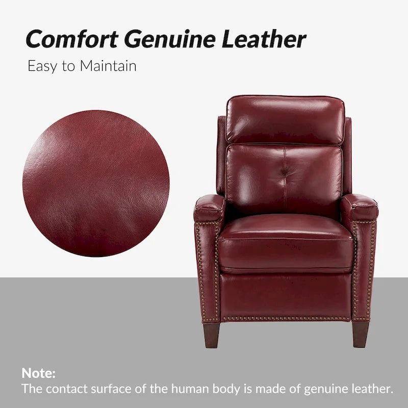 Fauteuil inclinable moderne du milieu du siècle avec clous décoratifs, plusieurs coloris, une seule place