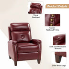 Fauteuil inclinable moderne du milieu du siècle avec clous décoratifs, plusieurs coloris, une seule place