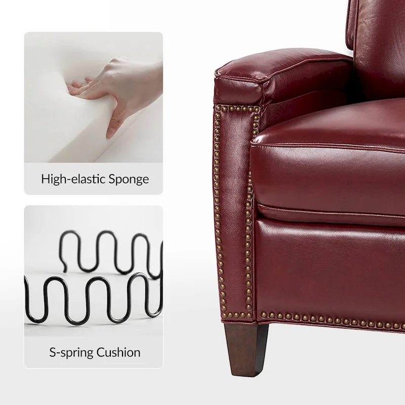 Fauteuil inclinable moderne du milieu du siècle avec clous décoratifs, plusieurs coloris, une seule place