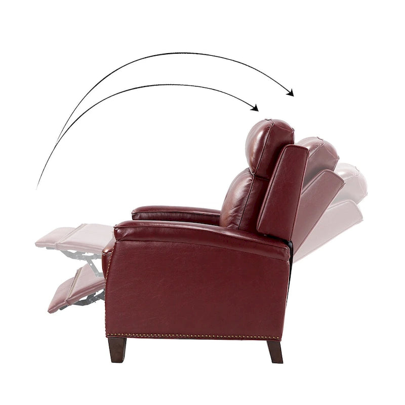 Fauteuil inclinable moderne du milieu du siècle avec clous décoratifs, plusieurs coloris, une seule place