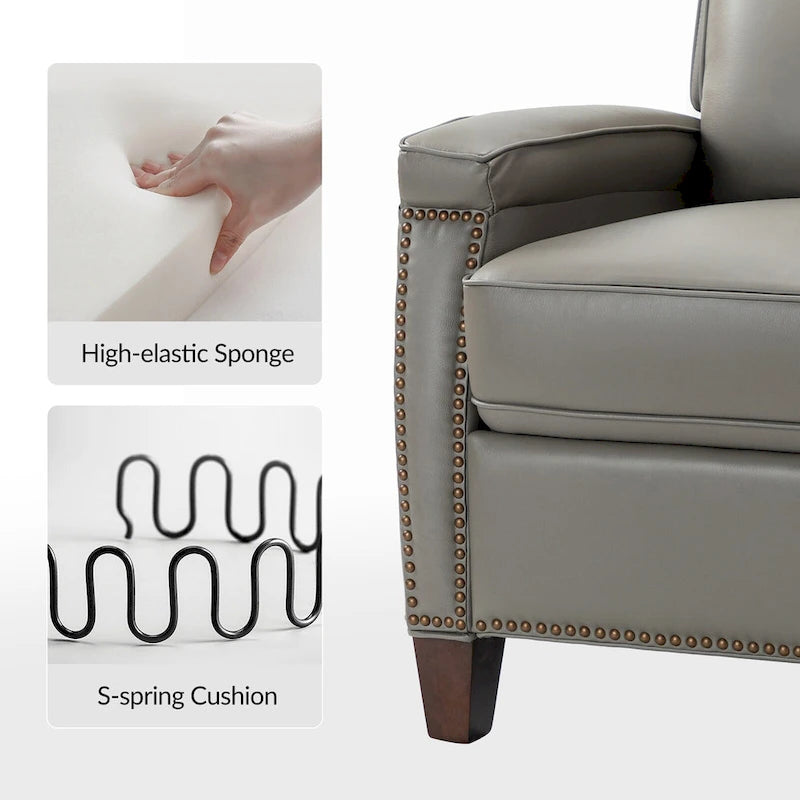 Fauteuil inclinable moderne du milieu du siècle avec clous décoratifs, plusieurs coloris, une seule place